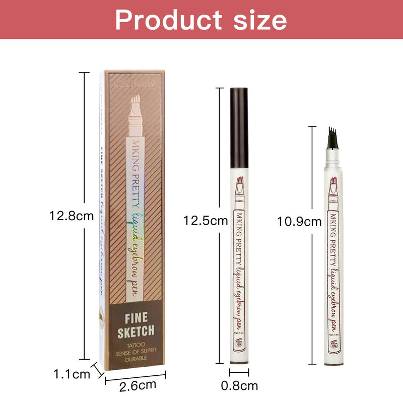 VIKINICY Eyebrow Pencil，2Pcs Eyebrow Pen with a Micro-Fork Tip Applicator Easily Define Waterproof & Long-Lasting & True Eyebrows (Brown) - BeesActive Australia