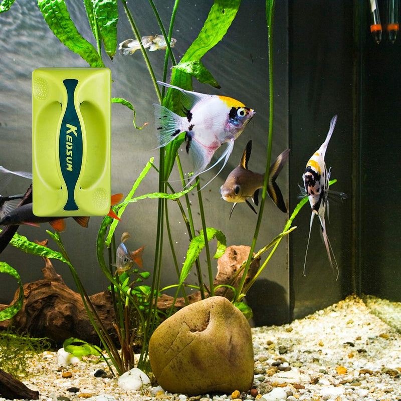 KEDSUM Magnetic Aquarium Fish Tank Cleaner, Fish Tank Glass Cleaner, Floating Clean Brush with Handle Design XL - BeesActive Australia