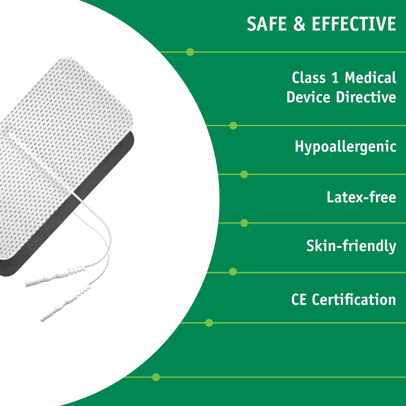Med-Fit TENS Pads - self adhesive Pads 12 pads 5cm x 10cm - Universal Fit-Comes with placement chart - BeesActive Australia
