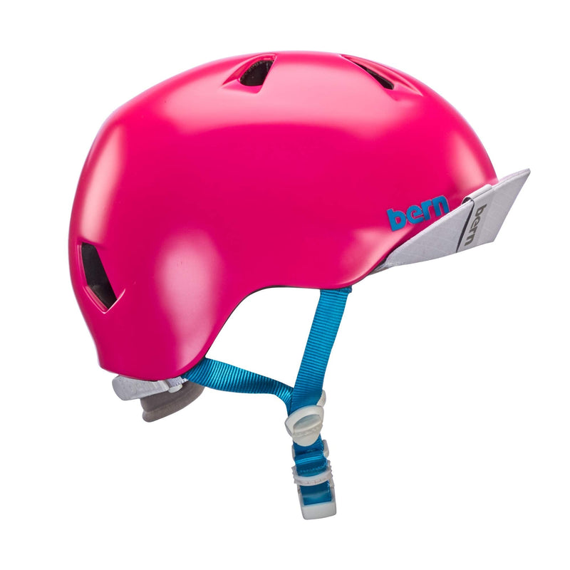BERN, Kid's Nina Helmet with Flip Visor X-Small/Small Satin Hot Pink - BeesActive Australia
