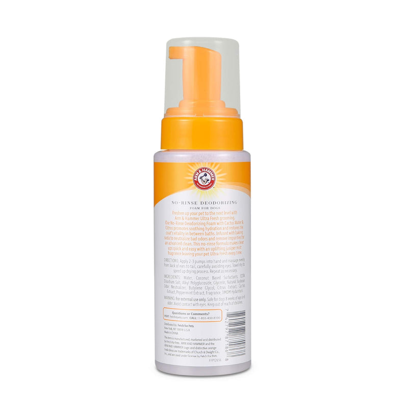 Arm & Hammer Ultra Fresh No Rinse Deodorizing Foam for Dogs, Juniper Mist, 8 Oz | Waterless Dog Shampoo | Baking Soda Neutralizes Bad Odors for an Advanced Clean No-Rinse Deodorizing Foam for Dogs - BeesActive Australia