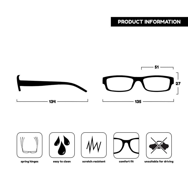 The Reading Glasses Company Black Lightweight Comfortable Readers Value 4 Pack Designer Style Mens Womens UVR4PK032 +2.00 +2.00 Magnification - BeesActive Australia