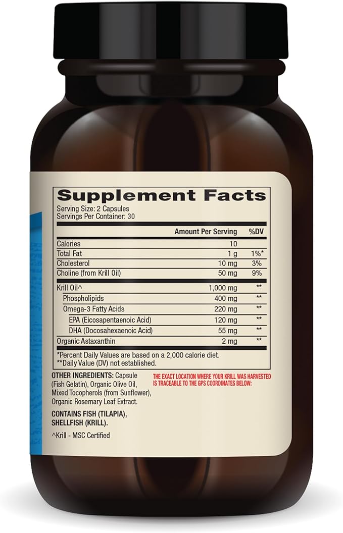 Krill Oil, 60 Fish Gelatin Caplique Capsules [Parallel Import] - BeesActive Australia