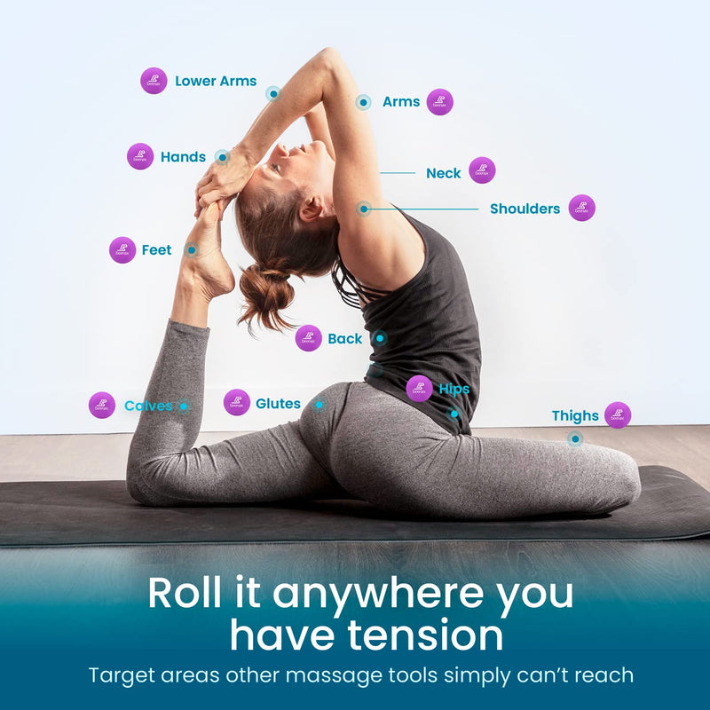 Beenax Lacrosse Massage Ball - Perfect for Trigger Point Therapy, Myofascial Release, Plantar Fasciitis, Deep Tissue, Muscle Relief, Rehab, Physio - Designed to Relieve Stress and Relax Tight Muscle Purple - BeesActive Australia