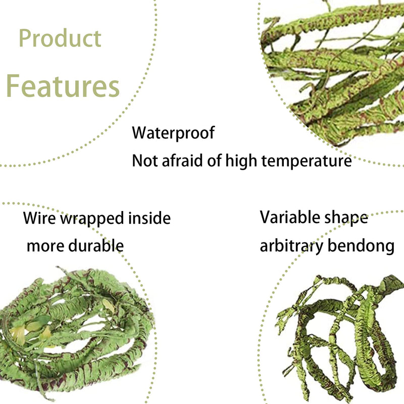 MUYG Reptile Terrarium Plants Decoration,Bearded Dragons Habitat Bendable Hanging Jungle Vines Decor Lizard Tank Artificial Leaves Plant Accessories for Lizards Snake Geckos Chameleon - BeesActive Australia