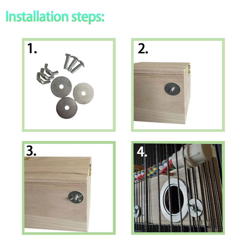kathson Parakeet Nesting Box,Parrot Nest Home,Lovebirds Mating Breeding Wood House with Feeding Spoon 4 Toys Balls for Budgerigar Canary Cockatiel Small Birds (6 PCS) - BeesActive Australia