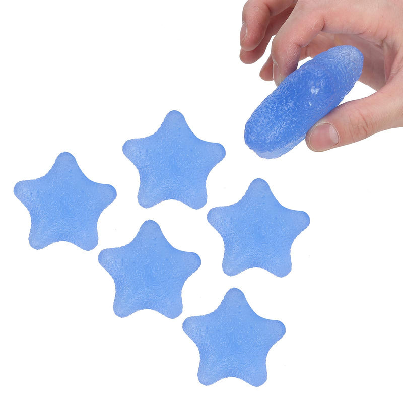 Finger Massage Silicone Fitness, Busy Mom Multiple Resistance Therapy Exercise for Gel Squeeze Balls Hand Finger Wrist Muscles Arthritis (Pack of 5) blue - BeesActive Australia