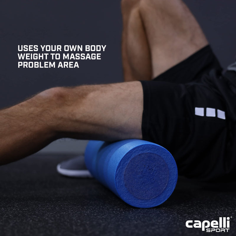 Capelli Sport Foam Roller, Myofascial Release Muscle Roller and Deep Tissue Massager, Blue, 18 Inch - BeesActive Australia