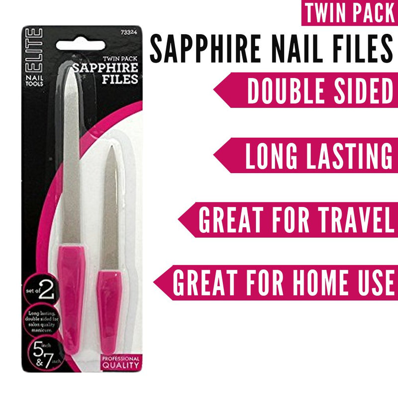 Swissco - Elite Accessories, Twin Pack Nail Files, Great For Travel Or Home Use (pink) pink - BeesActive Australia