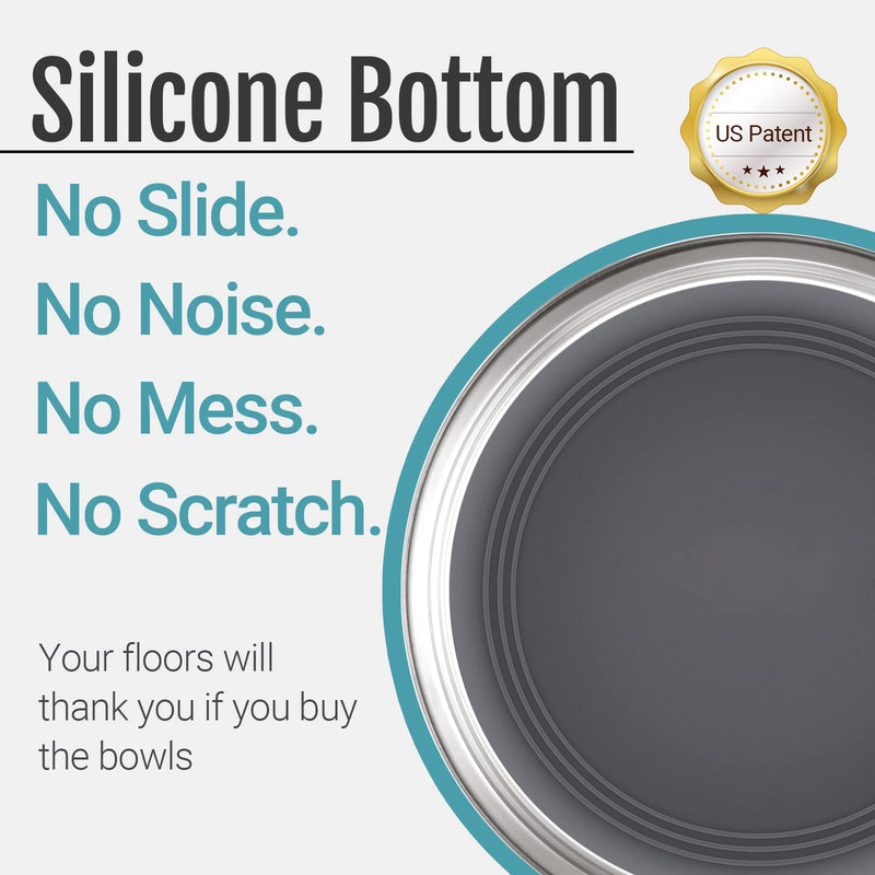 Stainless Steel Metal Dog Bowls | Nonslip Rubber Bottom Design | Ideal Food Water Bowls Set for Small, Medium, and Large Sized Dogs For Medium Dog Breeds A_2 Pack Bowls - BeesActive Australia