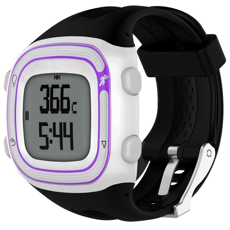 Compatible for Garmin Forerunner 10/Forerunner 15,Soft Silicone Wristband Replacement Strap for Garmin Forerunner 10/15 Watch Women Men (Large Size: 0.98"x0.94", Black) Large Size: 0.98"x0.94" - BeesActive Australia