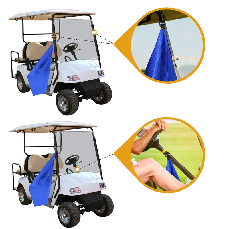 ZOEA Magnetic Towel, Magnetic Clip for Golf Towel, Microfiber Fabric Waffle Pattern Towels Industrial Strength Magnet for Strong Hold to Golf Carts or Clubs (1, Blue) 1 - BeesActive Australia