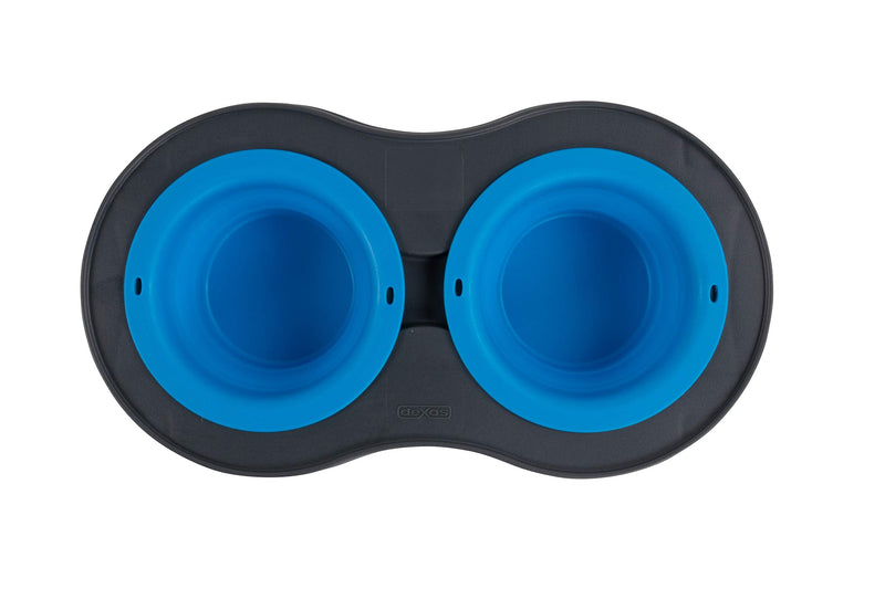 Dexas Popware for Pets Double Elevated Pet Feeder Large/2.5 Cup Capacity Bowls Pro Blue - BeesActive Australia