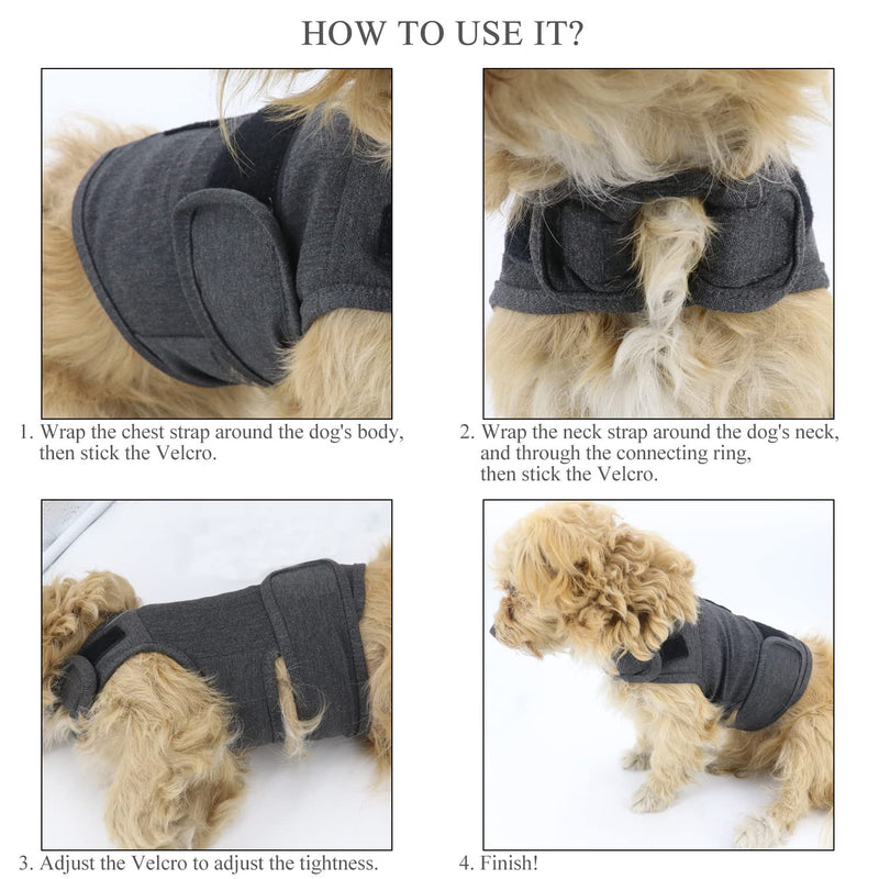 QIYADIN Dog Comfort Dog Anxiety Relief Coat, Breathable Shirts for Dogs, Dog Anxiety Vest Jacket Warp, Puppy Anxiety Calming Vest Wrap XL - BeesActive Australia