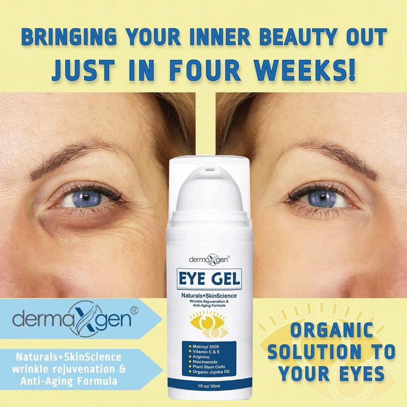 EYE GEL + PLANT STEM CELLS + MATRIXYL 3000 + ARGININE for Under and Around Eyes to Smooth Fine Lines, ELIMINATE Dark Circles, and De-Puff Bags with Peptide Complex. - BeesActive Australia