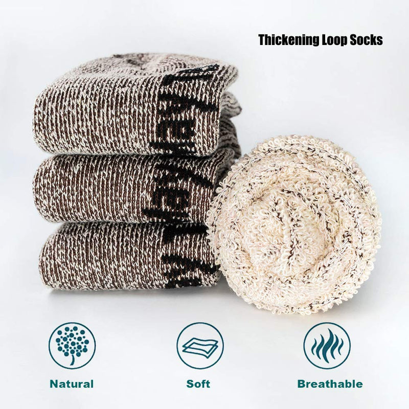 Time May Tell Mens Merino Wool Hiking Cushion Socks Pack (2/4 Pair ,6-13 Size) 2light Grey,2brown(4 Pairs) 5-9 - BeesActive Australia