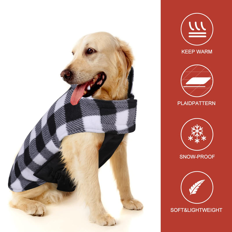 MIGOHI Dog Jackets for Winter Windproof Reversible Dog Coat for Cold Weather British Style Plaid Warm Dog Vest for Small Medium Large Dogs X-Large Black - BeesActive Australia