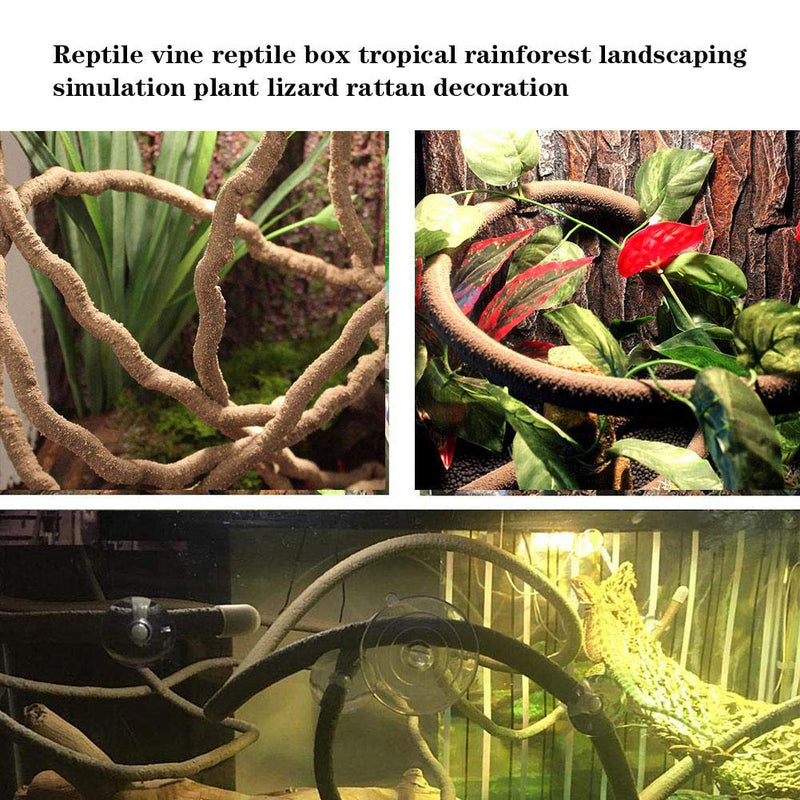Bearded Dragon Hammock Lizard Lounger Reptile Jungle Climber Vines with Suction Cups Flexible Leaves Climbing Branches Reptile Habitat Accessories for Chameleon Lizard Gecko Frog Iguana Snake - BeesActive Australia