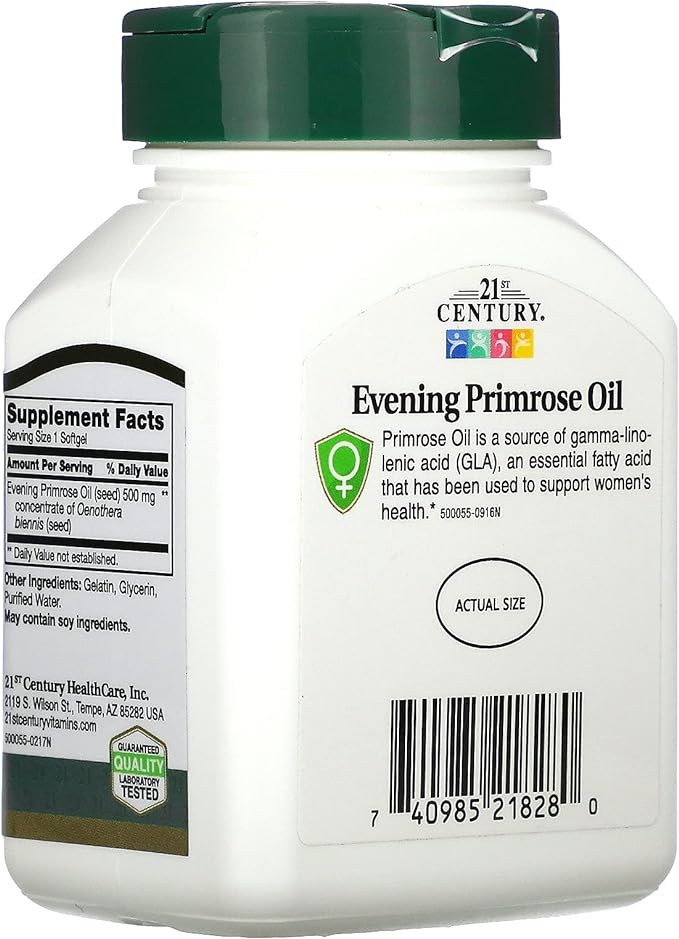 EVENING PRIMROSE OIL 500mg, 60 SOFTGELS by 21st Century HealthCare - BeesActive Australia