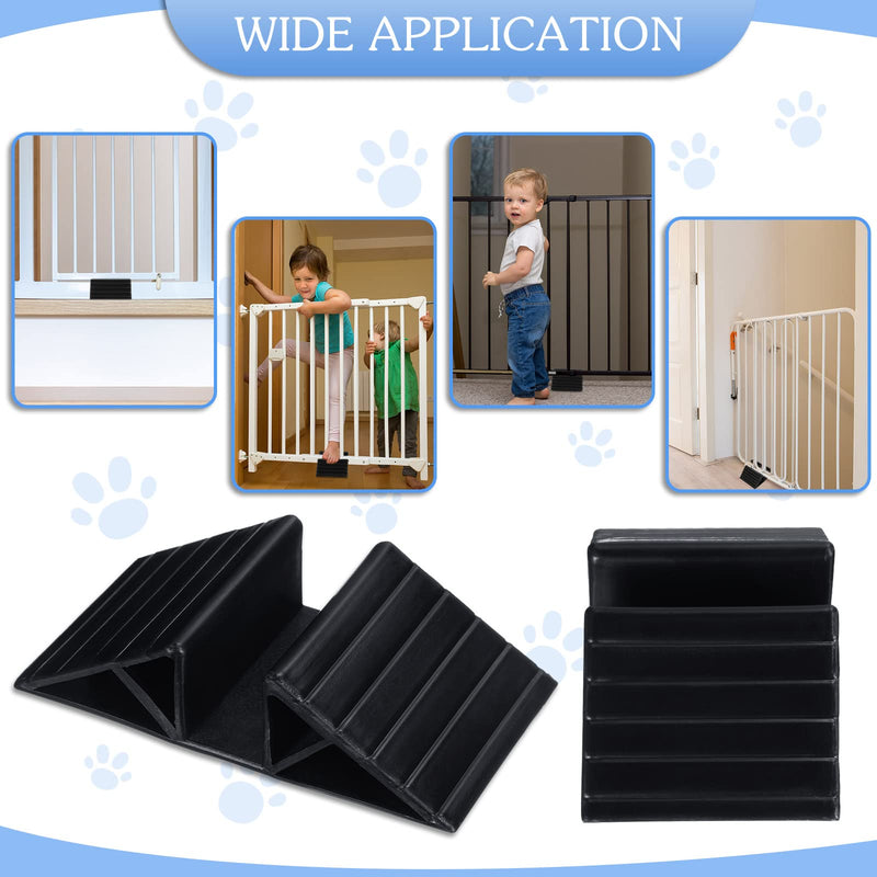 6 Pcs Support Feet for Pet Gate Plastic Triangle Reinforcement Fitting Dog Panel Isolation Fence Free Standing Pet Gate Dog Fence Panels for Configurable Wood Dog Gate Doggie Guardrail, Black - BeesActive Australia