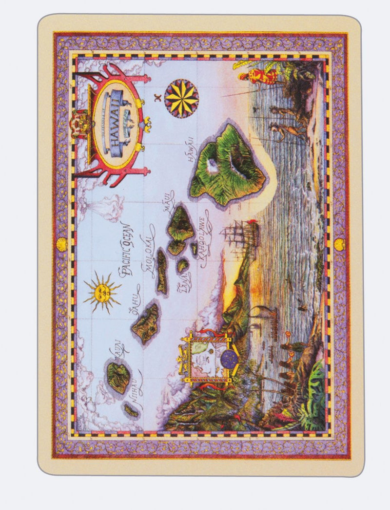 Pacifica Island Art Vintage Hawaiian Playing Cards - Map of Old Hawaii by Steve Strickland - BeesActive Australia