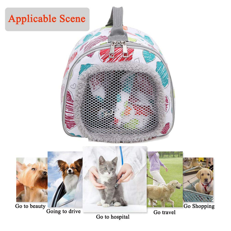Adnikia Hamster Carrier Bag, Pet Carrier Bags for Hamster, Rat, Hedgehog, Rabbit, Sugar Glider, Chinchilla, Guinea Pig, Squirrel and Other Small Pets, Breathable Outdoor Portable Travel Carrier Bag White - BeesActive Australia