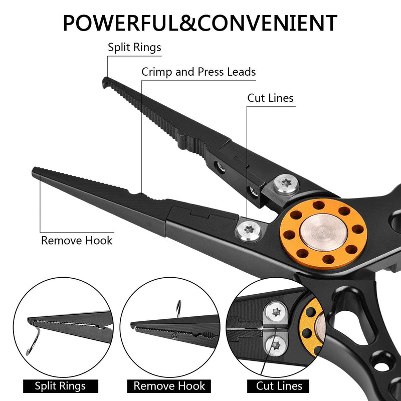 ZACX Fishing Pliers, Fish Lip Gripper Upgraded Muti-Function Fishing Pliers Hook Remover Split Ring,Fly Fishing Tools Set,Ice Fishing,Fishing Gear,Fishing Gifts for Men (Package B) - BeesActive Australia