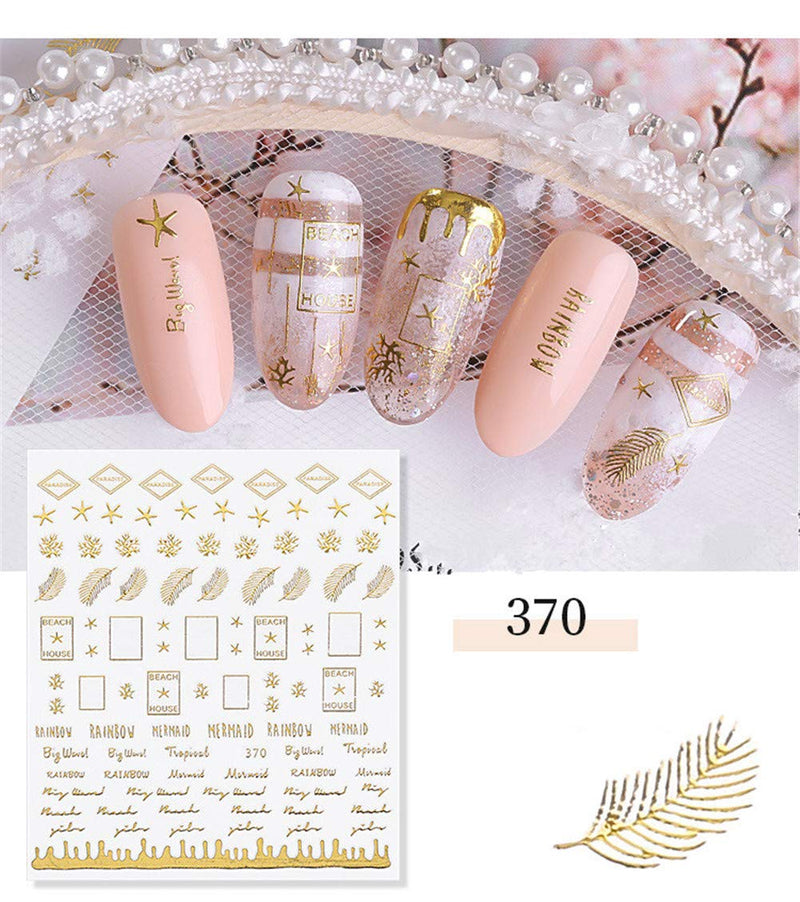 4 sheet Moon Star Sky Line Gold Constellation Nail Art Stickers Nebula Ultrathin Nail Sticker Nail decals Nail Sticker - BeesActive Australia