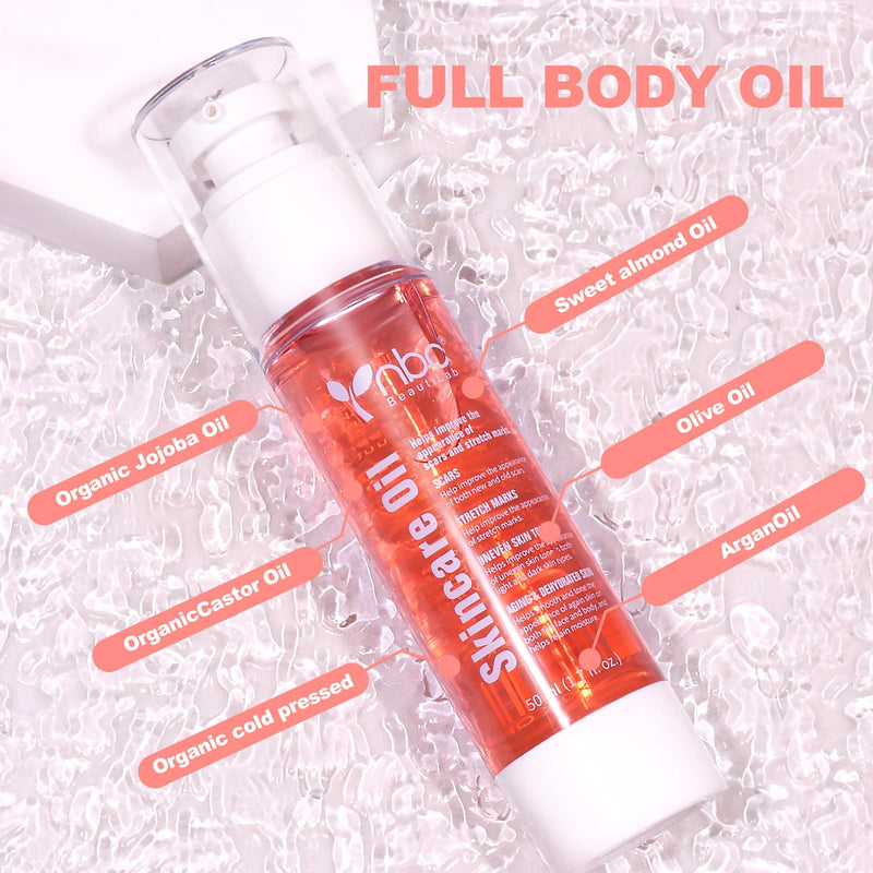 nbc BeautiLab -Oil Skincare Body Oil, Suitable for Scars and Stretch Marks and Improve the Appearance of neven Skin Tones, For All Skin Types，with Vitamin E -1.7oz - BeesActive Australia