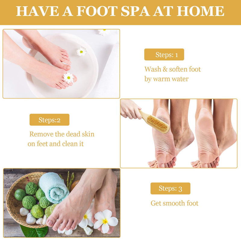 2 Pieces Foot File Callus Corn Remover Pumice Stone Brush Foot Scrubber Exfoliator Double Side with Pumice Stone and Bristle Brush Heel Scraper Foot Care Tools for Feet Dry Dead Skin - BeesActive Australia