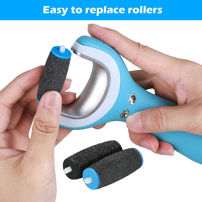 Jorest [5 Pcs] Replacement Rollers Refills Compatible with Scholl Velvet Smooth, 3 Types of Roughness, 4 Extra Coarse & 4 Regular & 2 Soft, for Electric Foot File, Pedicure Hard Skin Remover Black,blue - BeesActive Australia