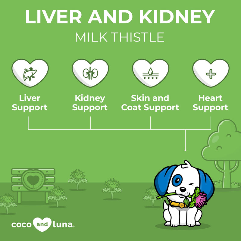 Milk Thistle for Dogs - Liver and Kidney Support Supplement, Dog Liver Support Supplement, Detox, Dog Liver Supplement, Kidney Supplement for Dogs, Dog Kidney Detox Tablet 120 Tablets - BeesActive Australia