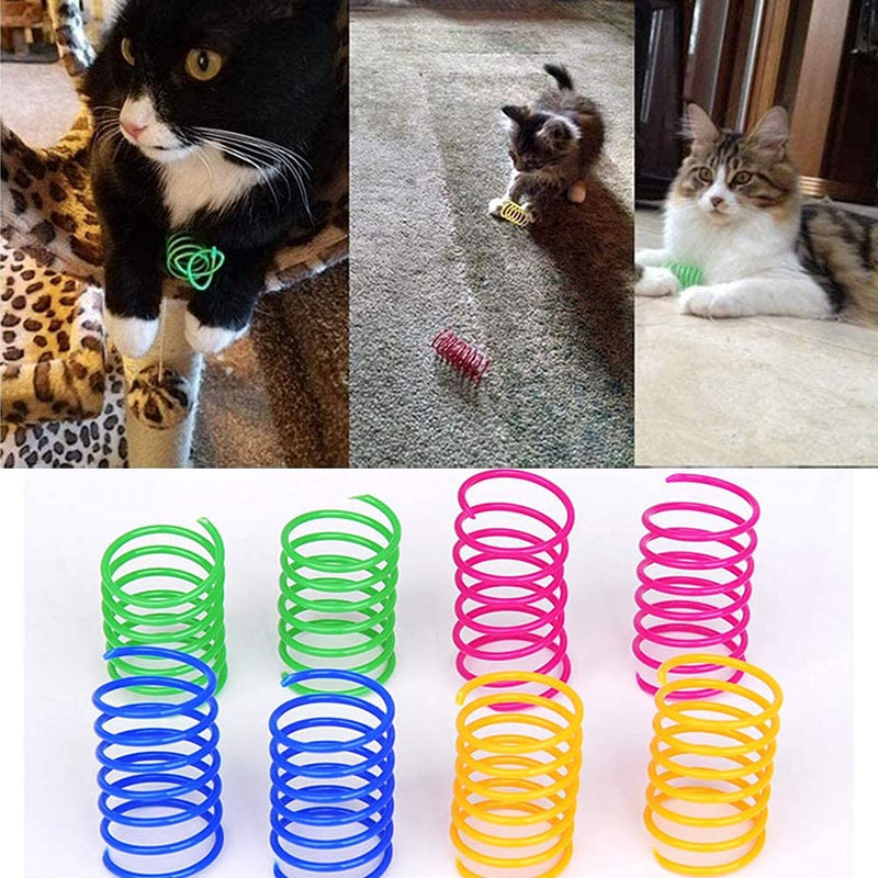 45 Pieces Cat Toy Springs Balls Set, Colorful Cat Spring Toy and Cat Tube Toy Interactive Cat Toy and Cat Toy Pom Poms Balls for Kittens to Swat, Bite, Hunt (Random Color) - BeesActive Australia