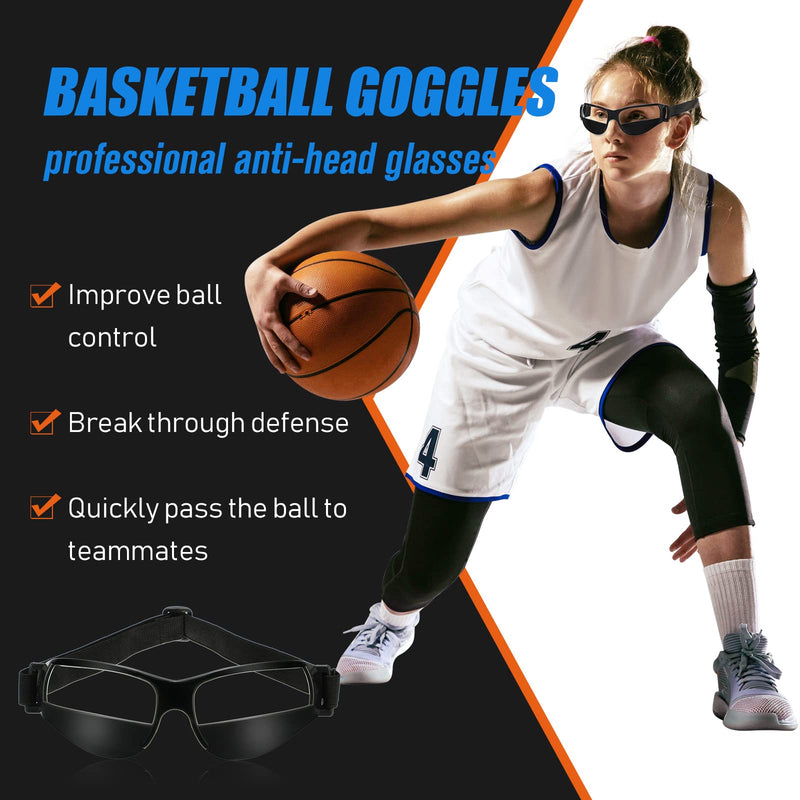3 Pack Sports Dribble Specs Basketball Black Goggles Dribbling Aids Adjustable Dribbling Glasses Basketball Training Equipment for Youth Kids Teenagers Adult Player - BeesActive Australia