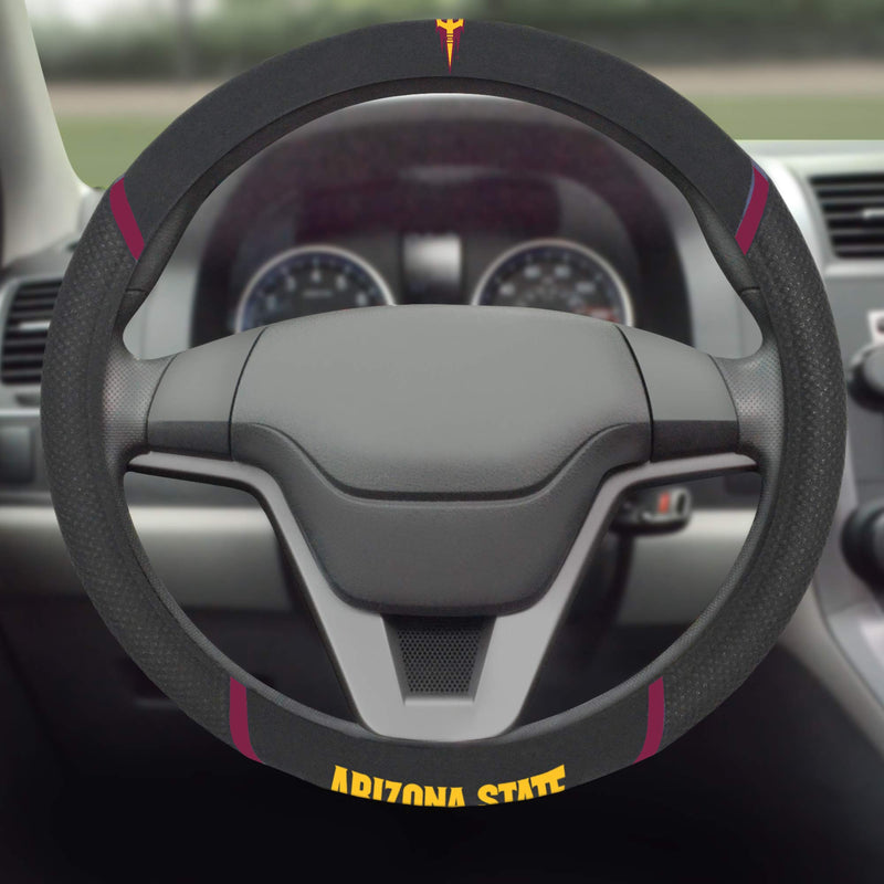 FANMATS NCAA Unisex-Adult Steering Wheel Cover Arizona State Sun Devils One Sized Team Colors - BeesActive Australia