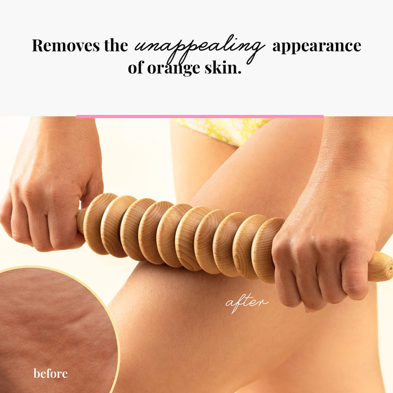 Tuuli Accessories Anti Cellulite Massage Disc Massager Roller with Handle Maderotherapy Wooden - BeesActive Australia