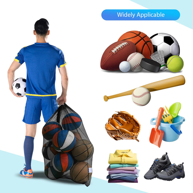 DoGeek Mesh Bag Durable Mesh Drawstring Bag Gym Sports Equipment Bag for Holding Basketball, Volleyball, Baseball, Swimming Gear 2 PCS - BeesActive Australia