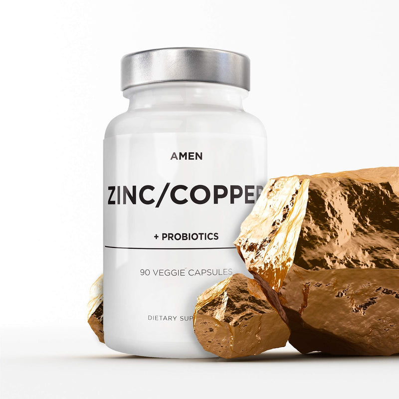 Zinc & Copper Supplement + Probiotics � 3 Months Supply � One Per Day - 50 mg Zinc Picolinate Vitamin Pills - Essential Minerals Supplements � 2 Billion CFUs Probiotic � Vegan, Non-GMO - 90 Capsules - BeesActive Australia