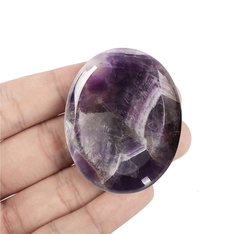 Artistone 2" Amethyst Crystals Worry Stone Carved Natural Polished Reiki Healing Bulk Thumb Chakra Stones for Anxiety Meditation Home Decor(Gift Box) - BeesActive Australia