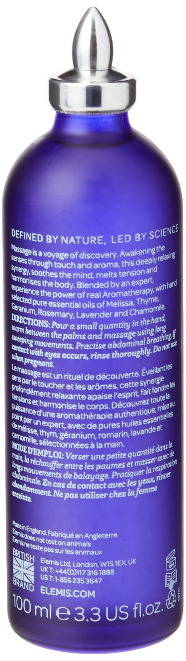 ELEMIS De-Stress Massage Oil, Relaxing Body Oil to Melt Tension and Harmonise the Body, Deeply Nourishing Massage Oil Made with Pure Essential Oils, Hydrating Body Oil for Women and Men, 100ml - BeesActive Australia