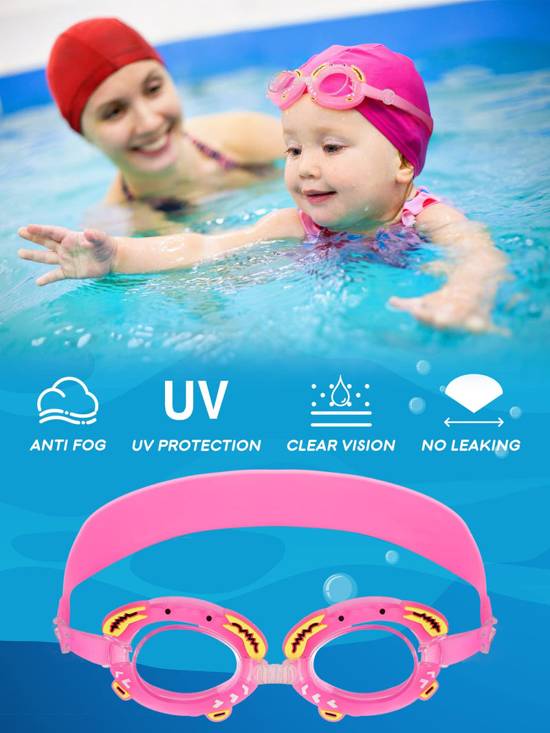 2 Pairs Kids Swim Goggles Clear Vision Water Pool Goggles Swimming Goggles for Kids Girls Boys Waterproof Kids Pool Goggles Leak Proof Cartoon Goggles Anti Fog Anti UV Youth Swim Glasses for Age 3-12 - BeesActive Australia