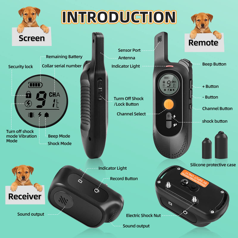 Jotoven Dog Training Collar, Shock Collar with Remote for Small Medium Large Dogs, Waterproof Rechargeable Electronic Dog Collars with Beep, Vibration and Shock Modes - BeesActive Australia