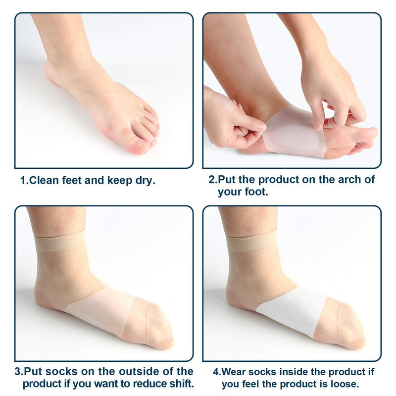 Arch Support Gel Pads for Plantar Fasciitis, Flat Feet, Soft Gel Pads Sleeves for Plantar Fasciitis Support and Flat Foot Support, Fallen Arches, Heel Spurs, Pain Relief (for Women and Men) S: Men: 3-6.5/ Women: 3-6.5 - BeesActive Australia