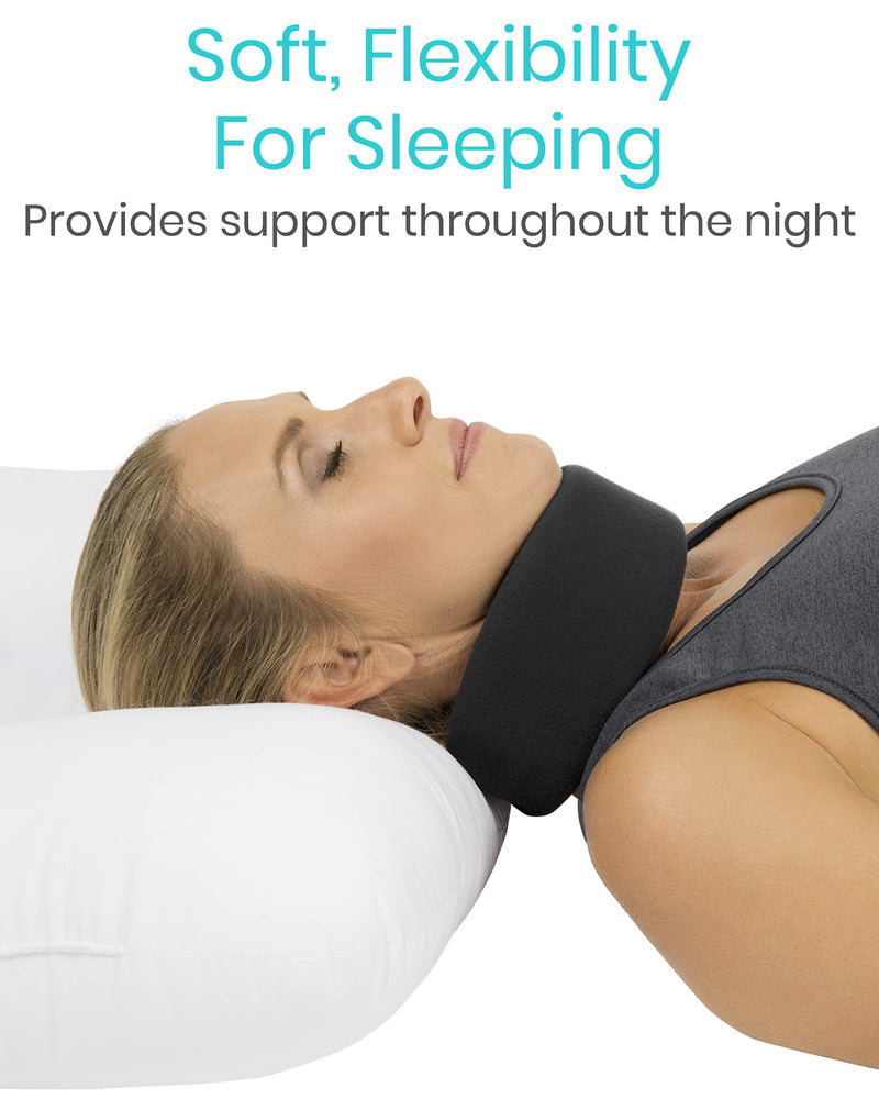 Vive Neck Brace - Foam Cervical Collar Adjustable Soft Support Can Be Used During Sleep - Wraps Aligns and Stabilizes Vertebrae - Relieves Pain and Pressure in Spine (Black, 3" Width) Black 3" (Three Inch Width) - BeesActive Australia