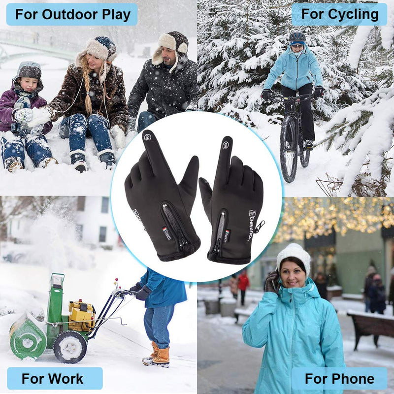 [AUSTRALIA] - GORELOX Winter Warm Gloves,Touchscreen Cold Weather Driving Gloves Windproof Anti-Slip Sports Gloves for Cycling Running Skiing Hiking Climbing,Men ＆ Women black Medium 