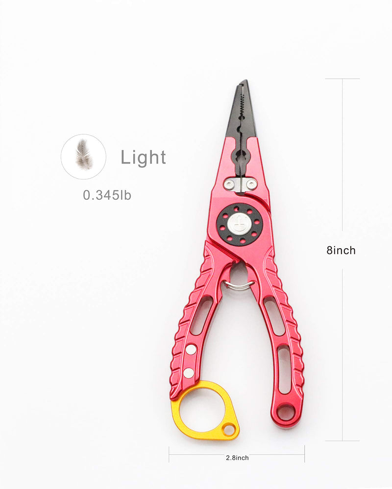 N\C Multi-Function Fishing Pliers,Fish Hook Remover,Split Ring Pliers,Light Aviation Aluminum 8 inch - BeesActive Australia