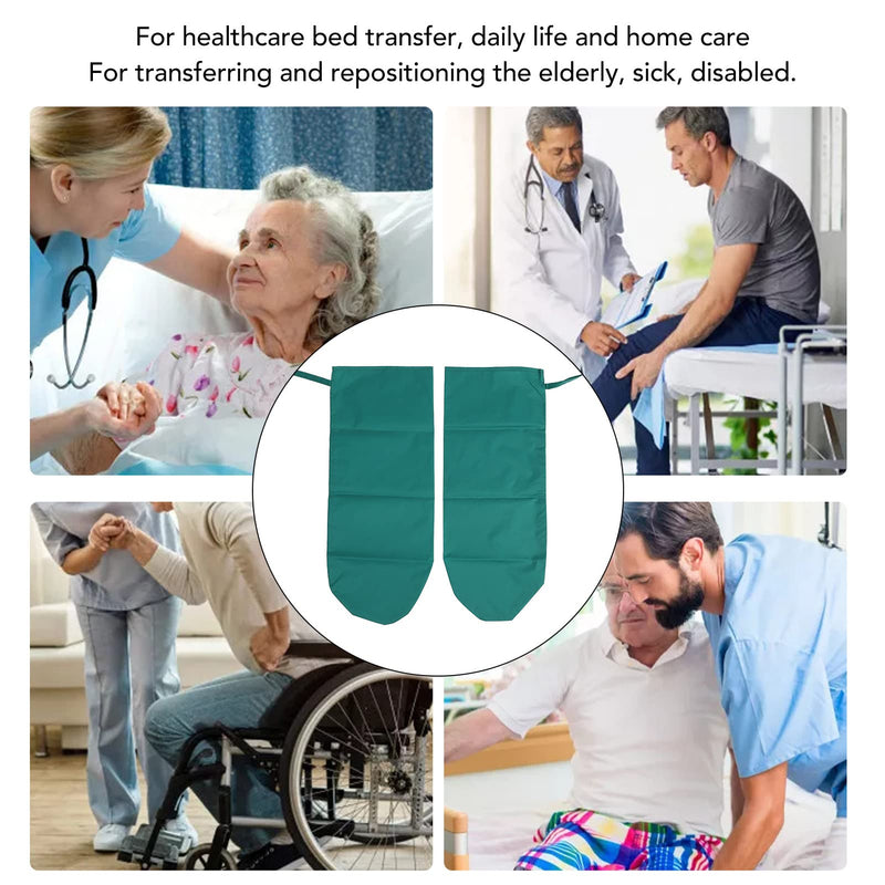 1 Pair Patient Transfer Gloves Slide Sheet Assist Moving Elderly Reusable for Patient Turning Repositioning (Green) - BeesActive Australia