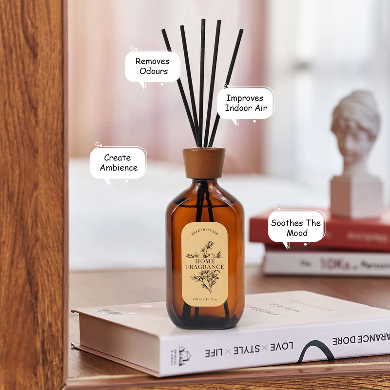 Reed Diffusers for Home, Scented Reed Diffusers, Lemongrass & Lime Essential Oils Reed Diffusers Sticks Set, Gift for Valentines, Housewarming, Birthday, Long Lasting Home Indoor Fragrance - BeesActive Australia