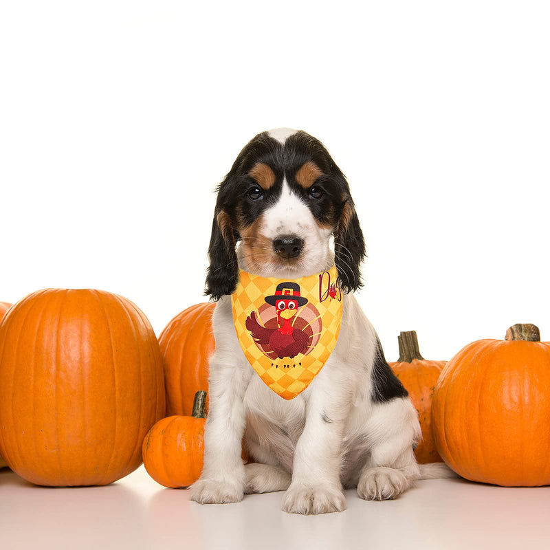 4 Pieces Thanksgiving Dog Bandanas Fall Pumpkin Cat Scarfs Triangle Bibs Washable Maple Leaf Bandanas Adjustable for Small Medium Large Pet Holiday Party Supplies - BeesActive Australia