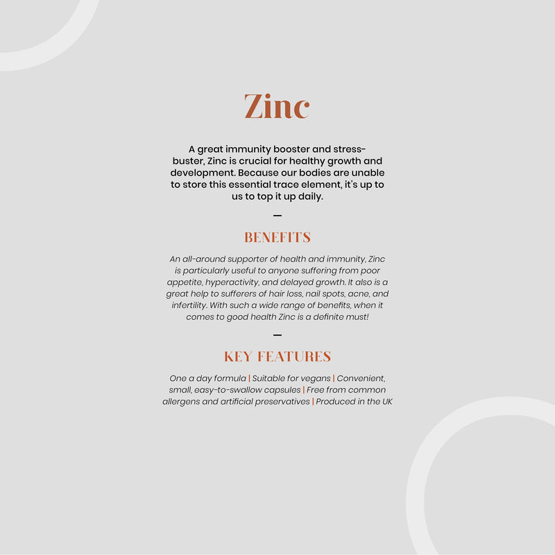 Tom Oliver Nutrition - Zinc Picolinate 15mg - Highly Absorbable Hypoallergenic Immune System Supplement - 60 Vegan Capsules - BeesActive Australia